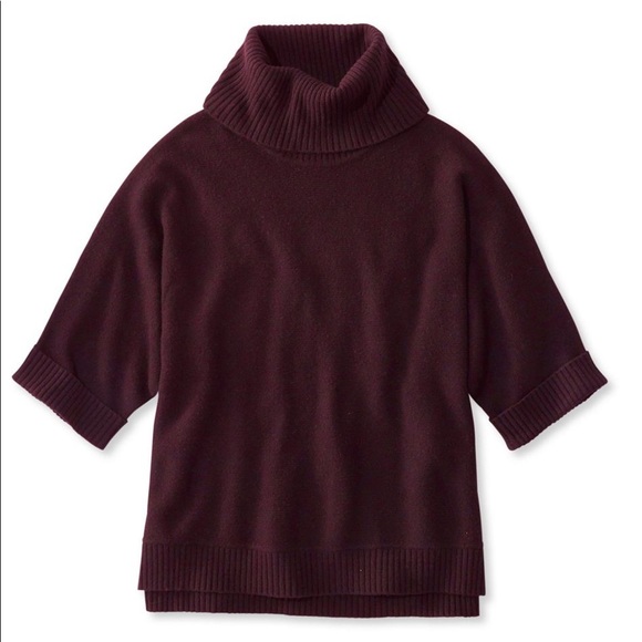 L.L. Bean Sweaters - LL Bean Merino-Blend Sweater Poncho Cowlneck M